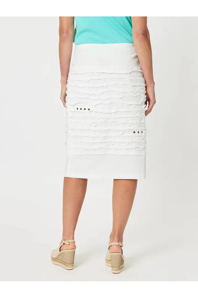 Gordon Smith Charlie Cotton Twill stretch Skirt White