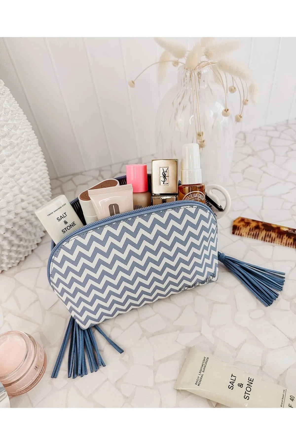 Louenhide Baby Audrey Makeup Bag Chevron Jacaranda