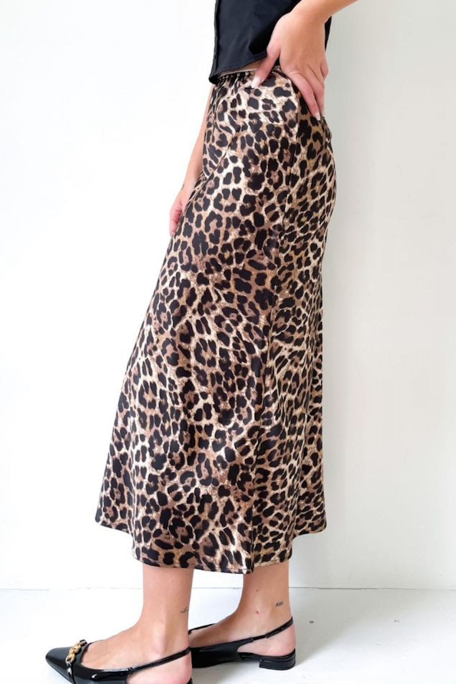 Leopard Bias Cut Skirt