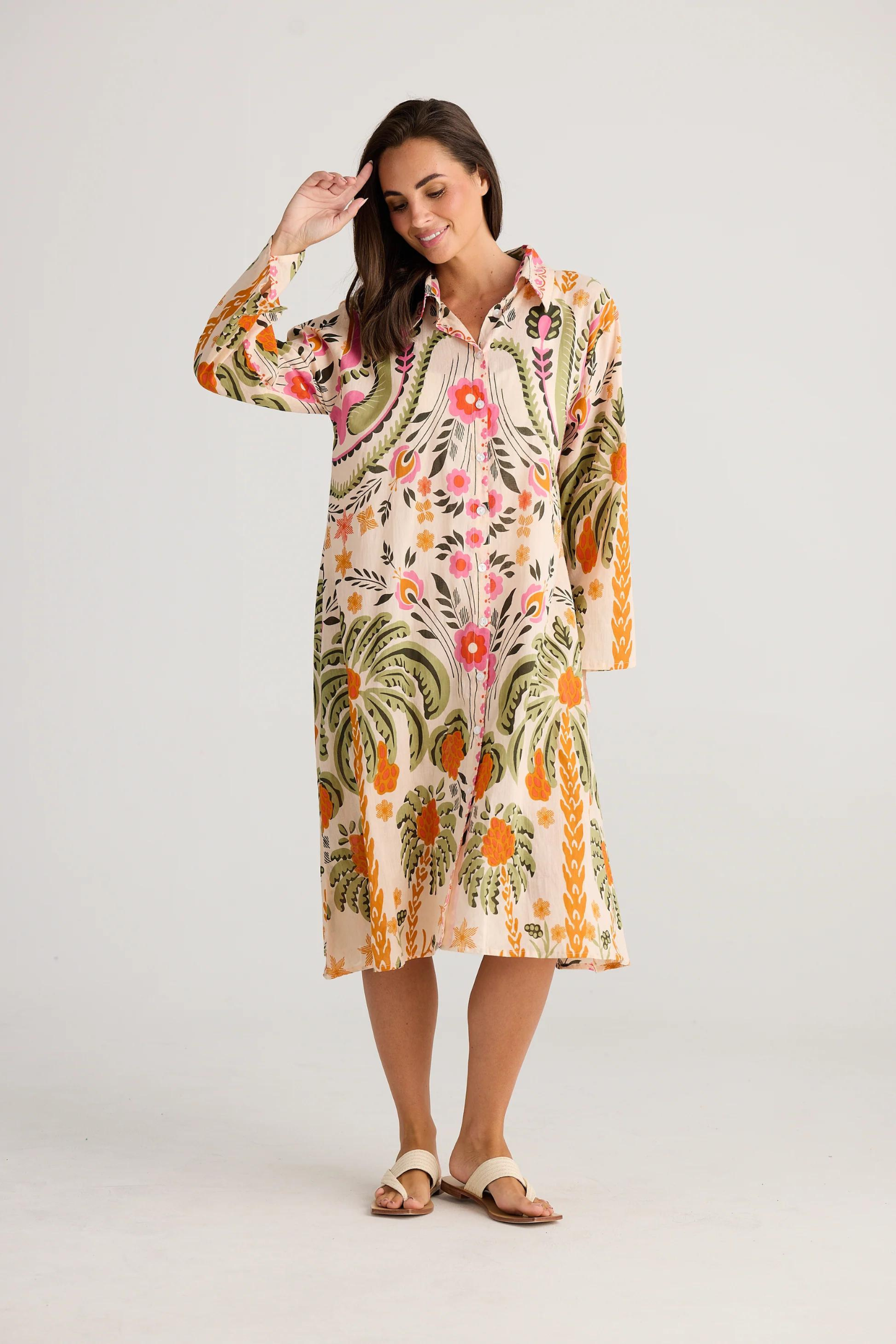 Holiday Stella Shirt Dress Palm