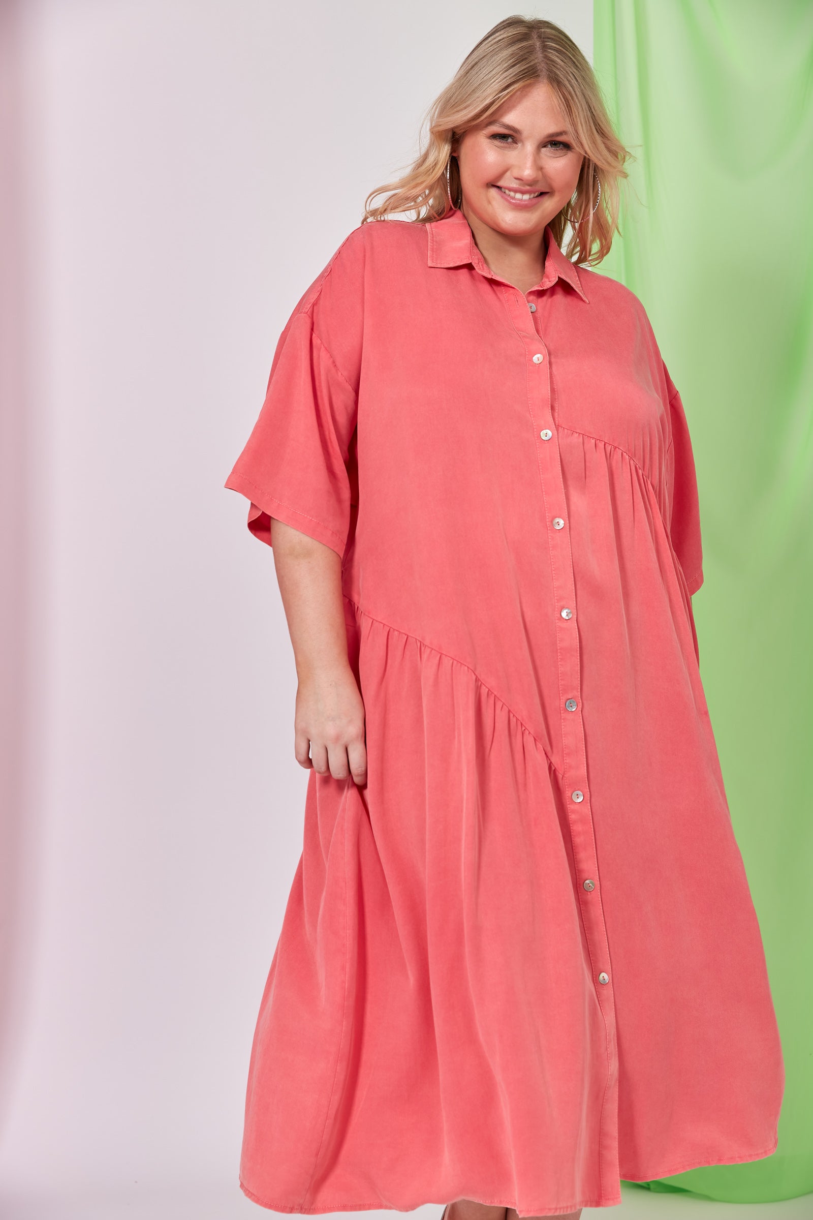 Eb ad Ive Elan Shirt Dress Lychee