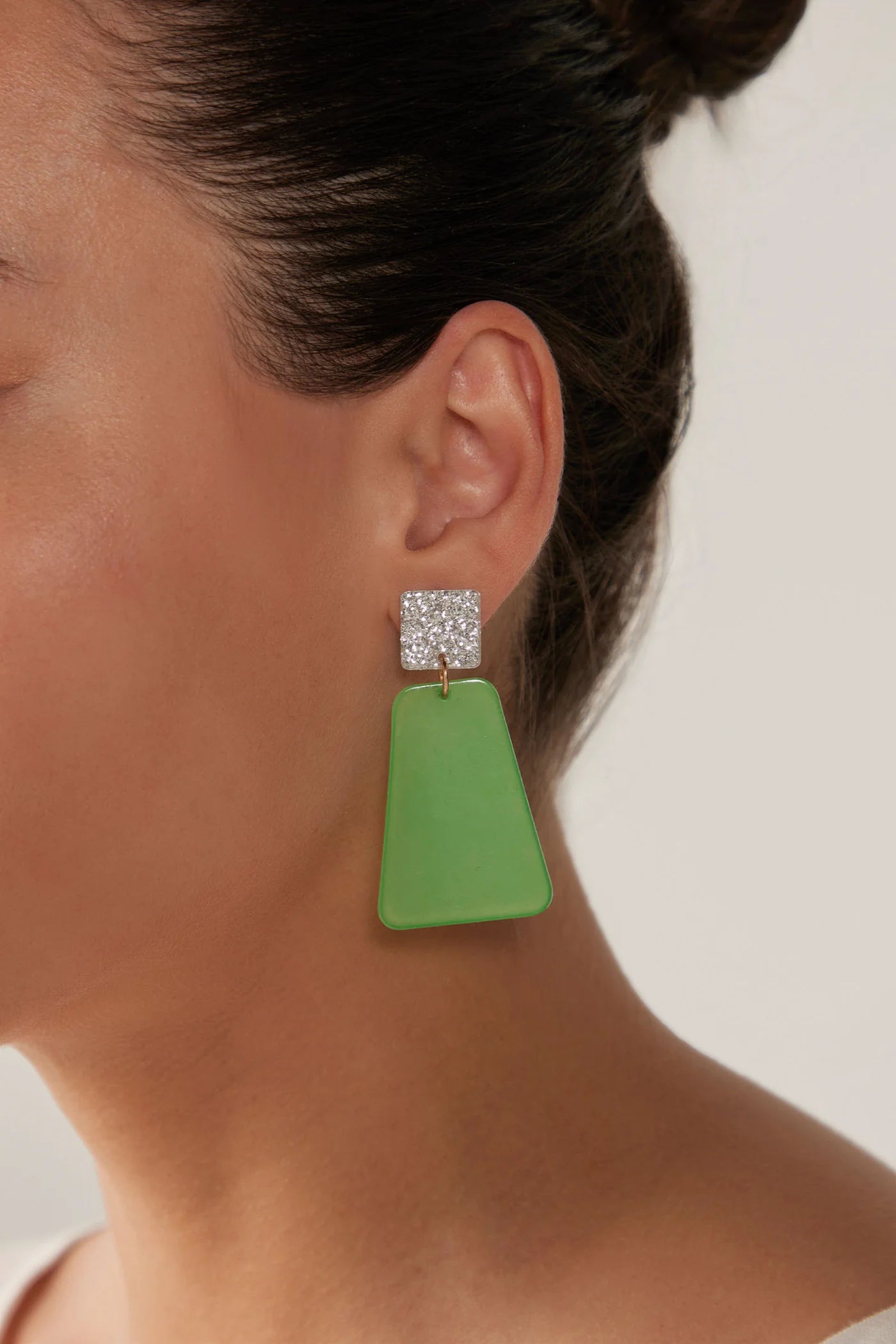 Eb and Ive Elysian Sparkle Earrings - Emerald Neon Cobolt