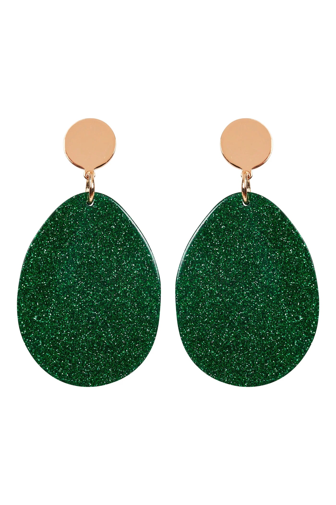 Eb & Ive Merry Oval Earrings - Emerald and Cobolt