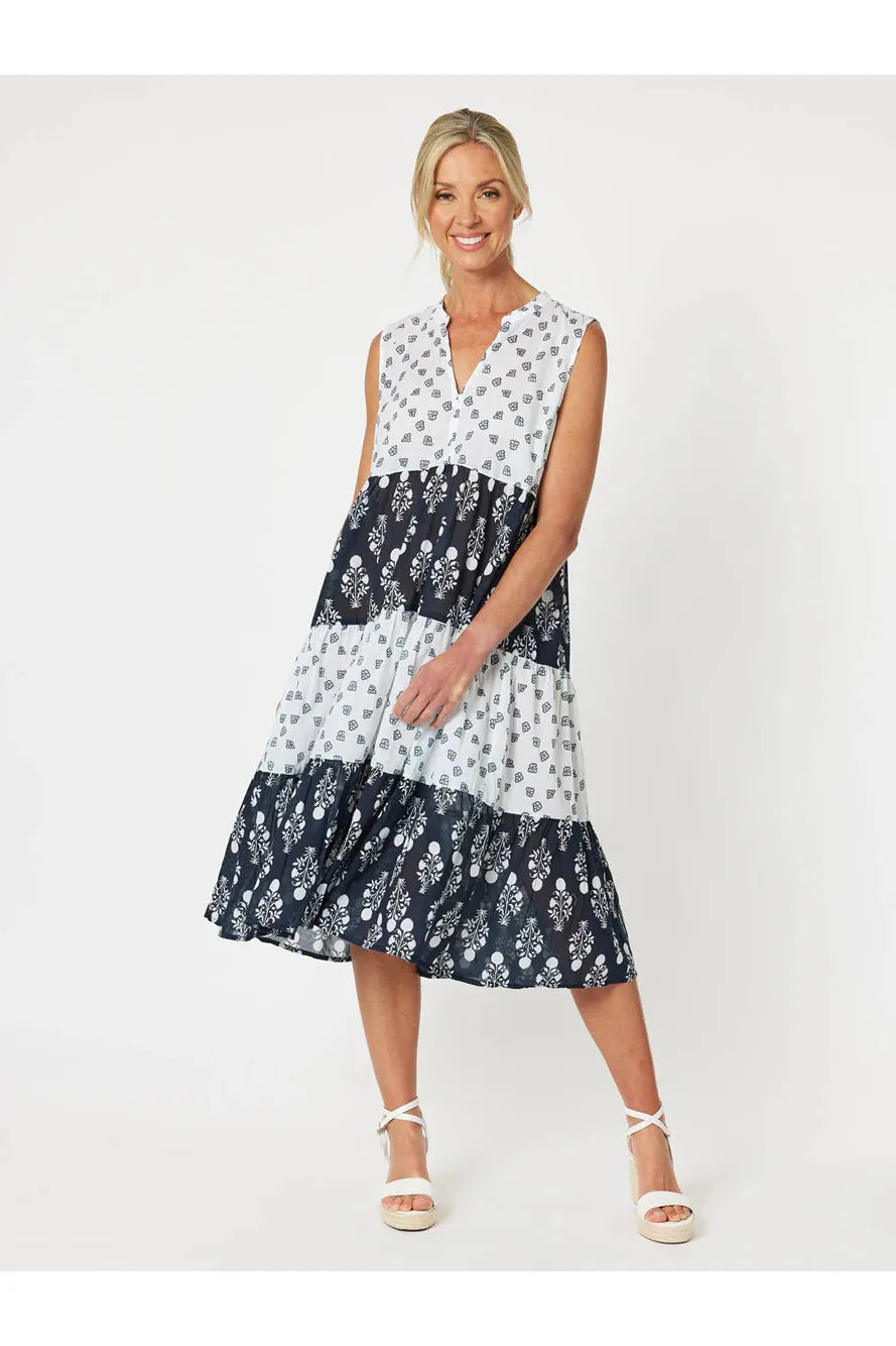 Gordon Smith Houston Cotton Dress Navy