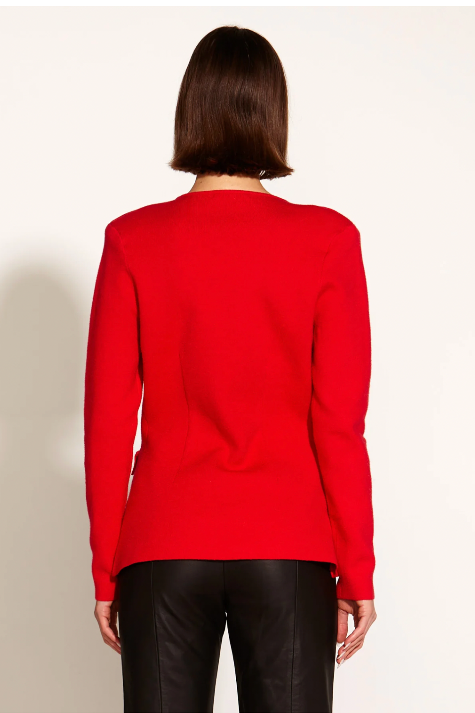 Fate+Becker Beverly Shoulder Pad Knit Blazer Red