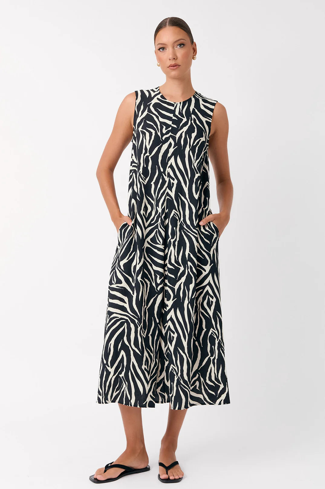 Adorne Toby Zebra Maxi Dress