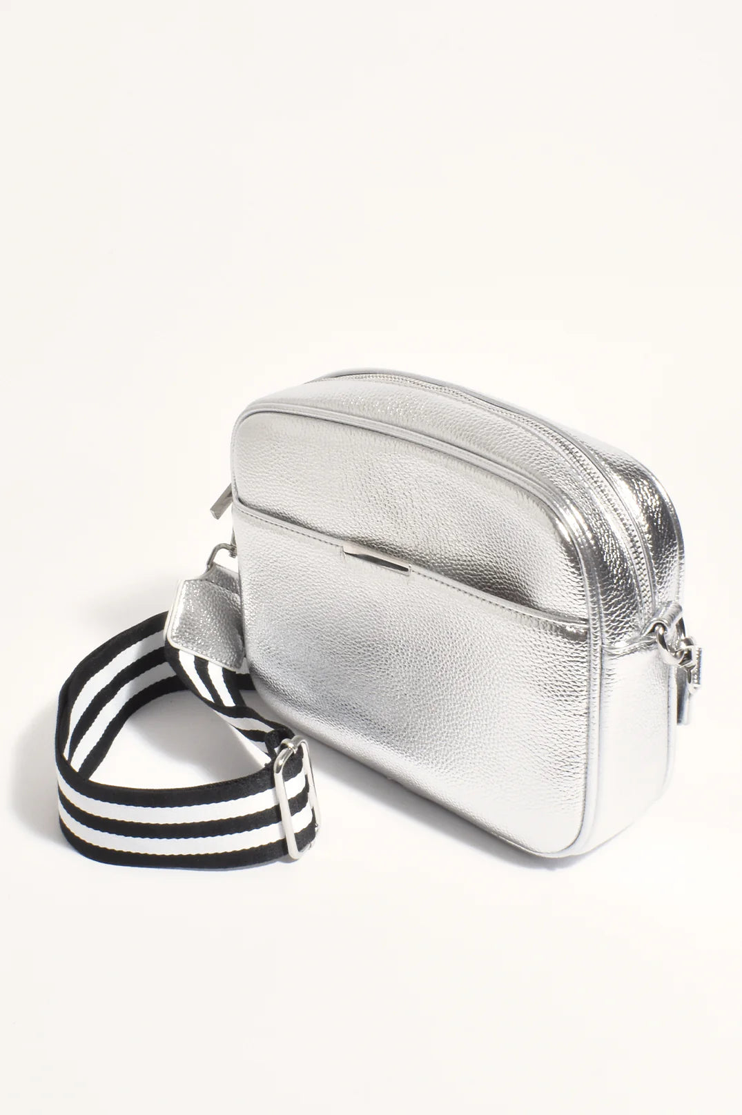 Adorne Bianca Web Pocket Camera Bag Silver