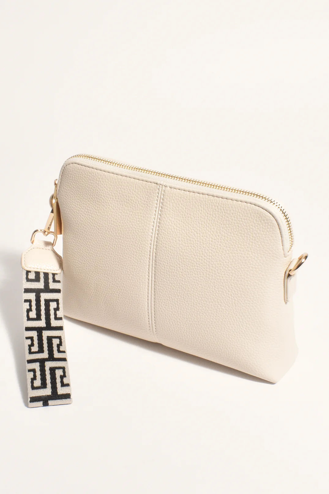 Adorne Giselle Geo Webbing Crossbody Bag Cream