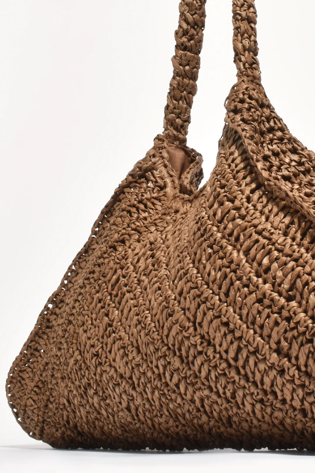 Adorne Nala Paper Weave Tote Chocolate