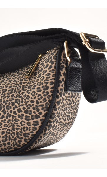 Adorne Luella Leopard Saddle Crossbody Bag