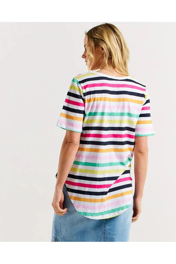 Betty Basics Ariana Tee Rainbow Stripe