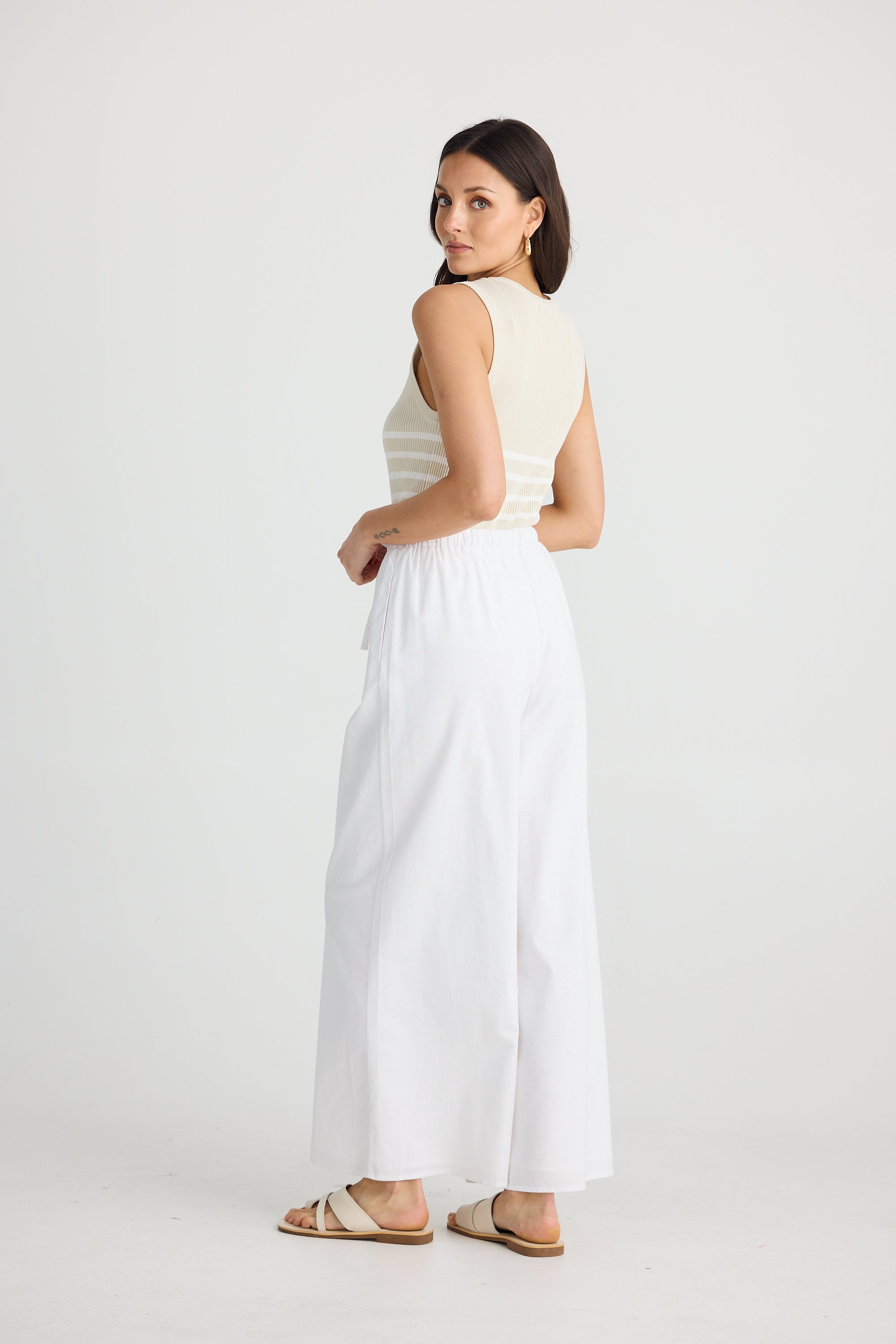 Brave and True Lana White Linen Pants