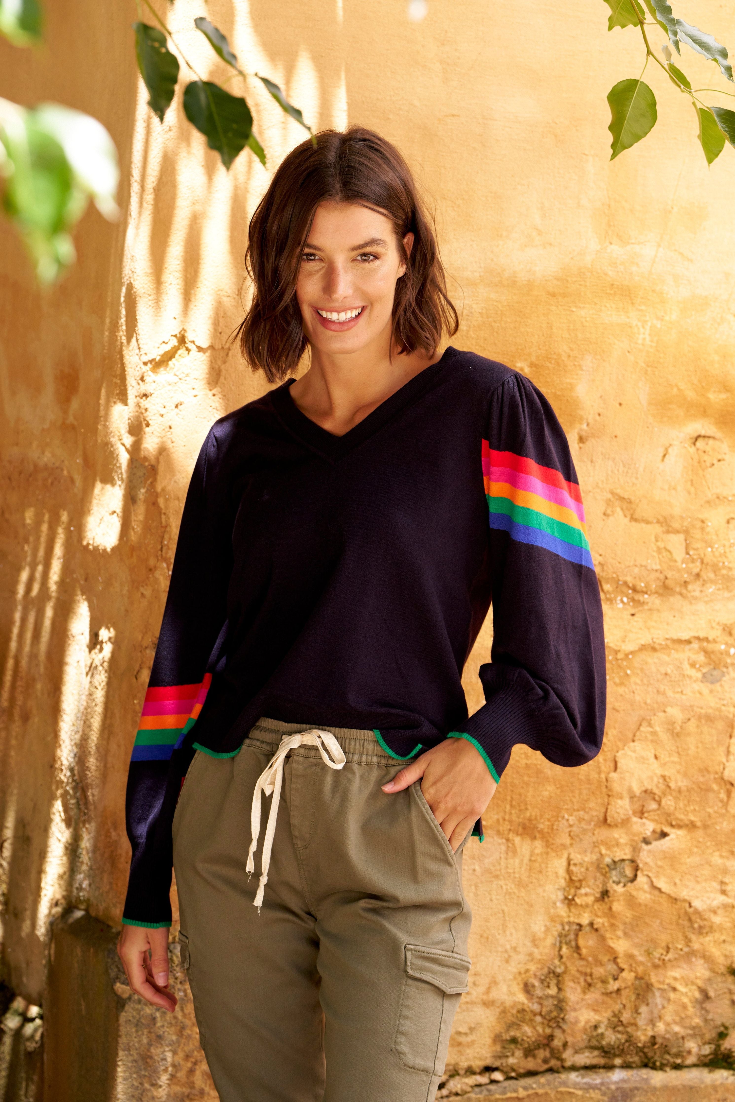 Betty Basics Tori Jumper Navy Rainbow