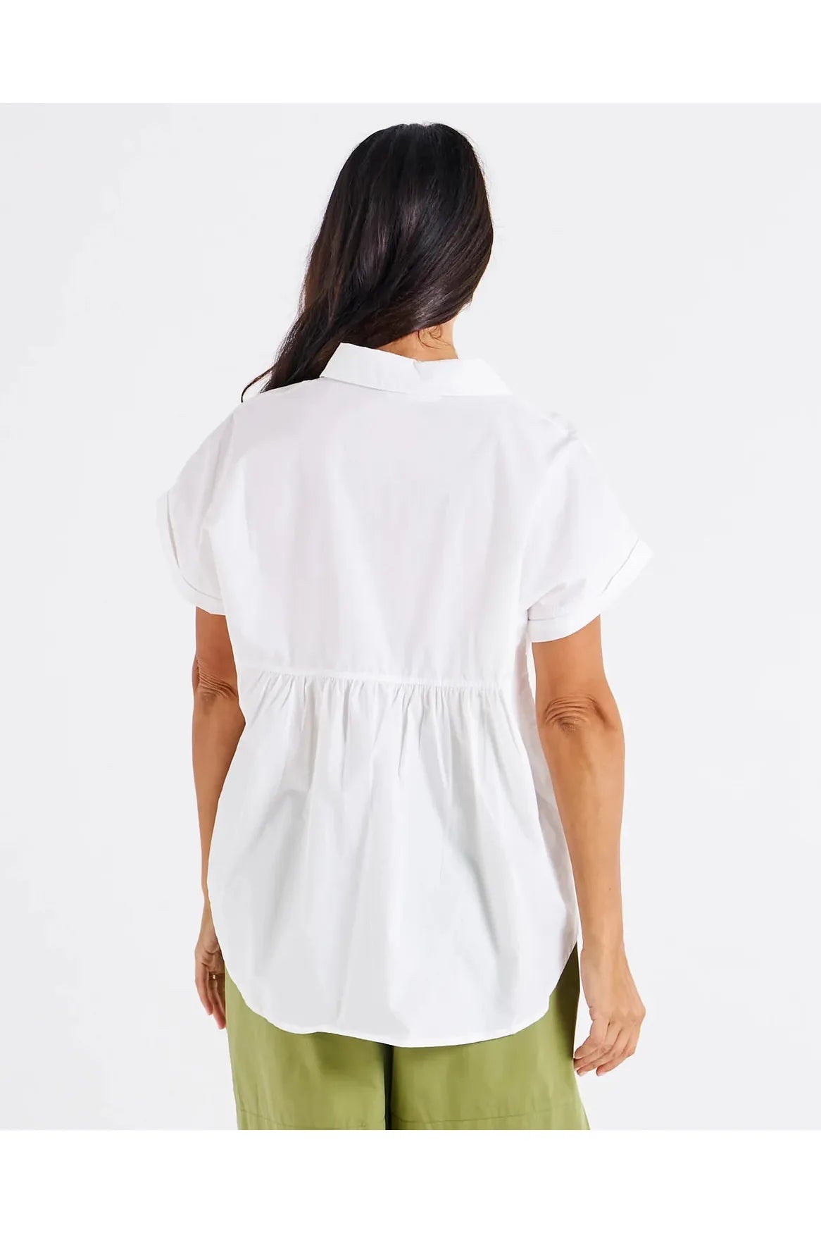 Betty Basics Mara Short Sleeve Shirt White