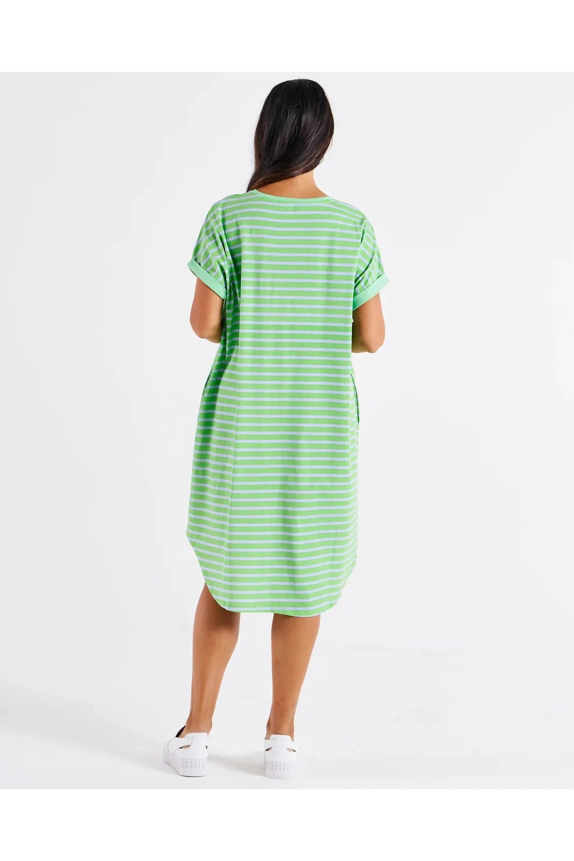 Betty Basics Maxine T Shirt Dress Green Tea/Cornflour