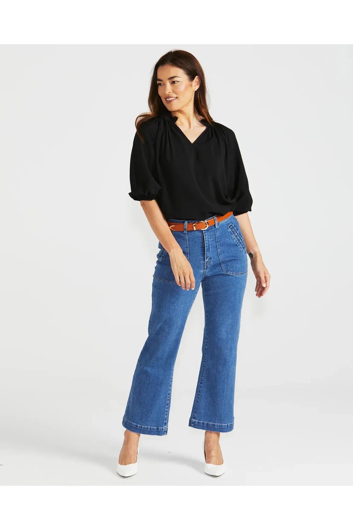 Betty Basics Byrce Bootleg Jean - Vintage Blue