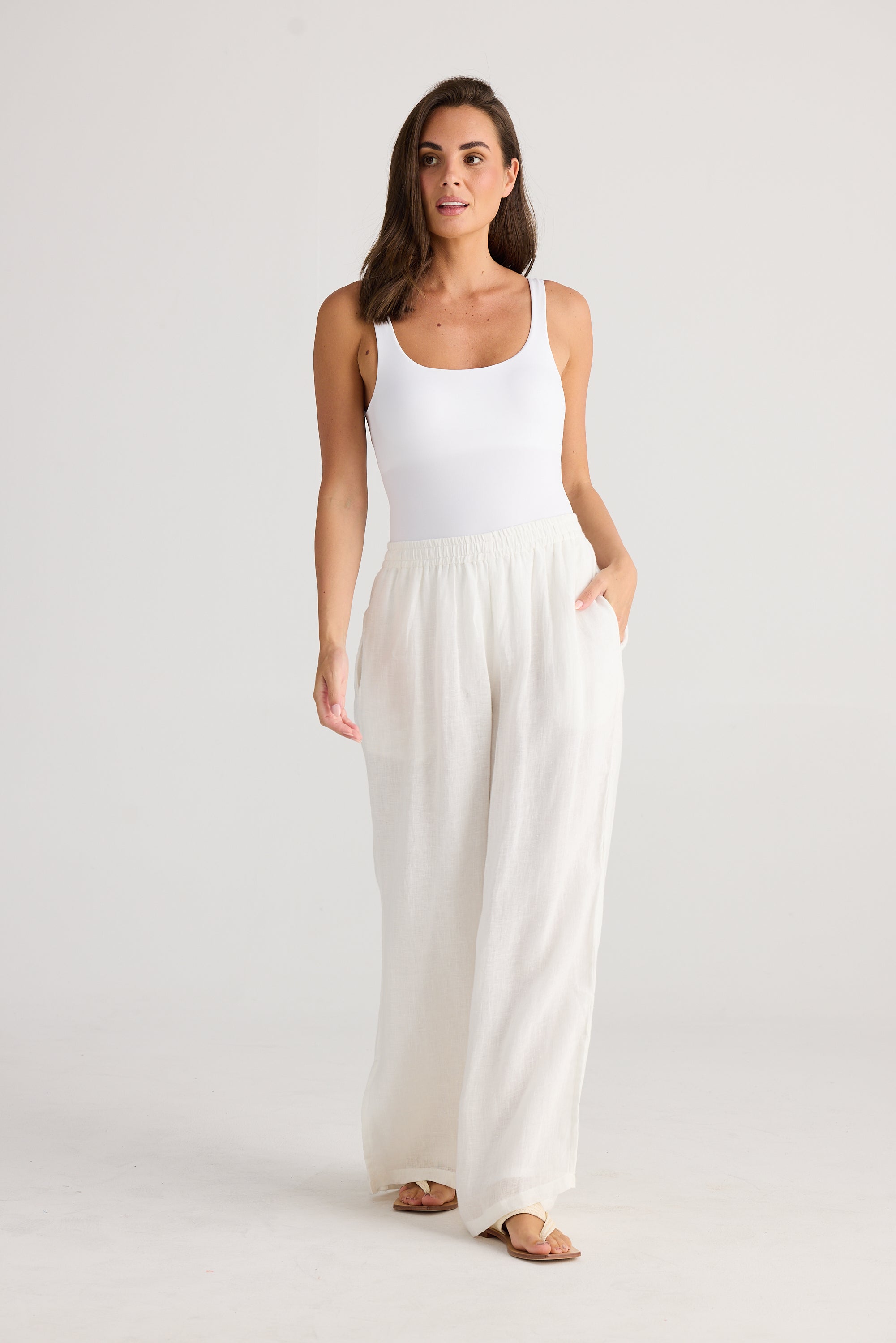 Holiday Fly Away Pant White Gauze