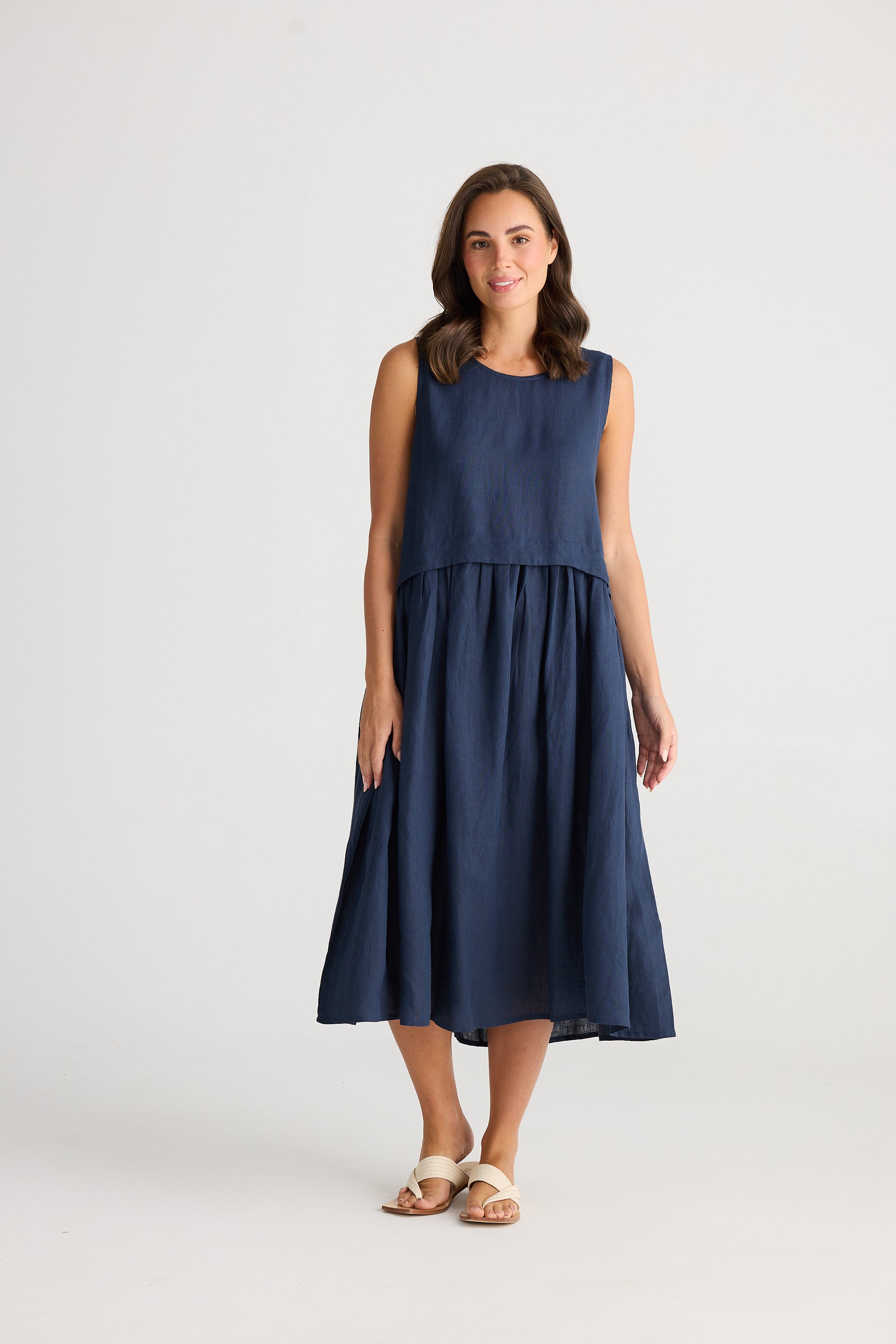 Holiday St Tropez Linen Dress Navy