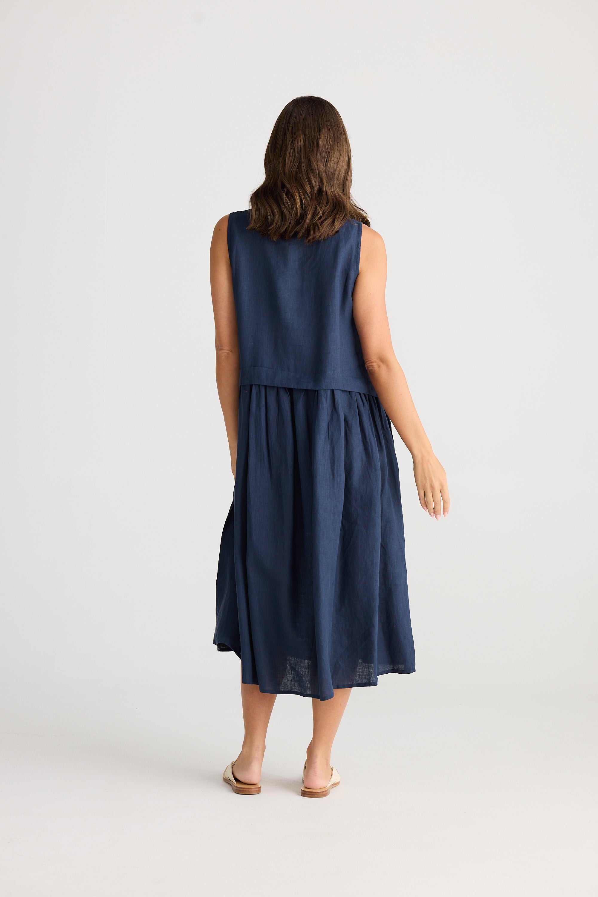 Holiday St Tropez Linen Dress Navy