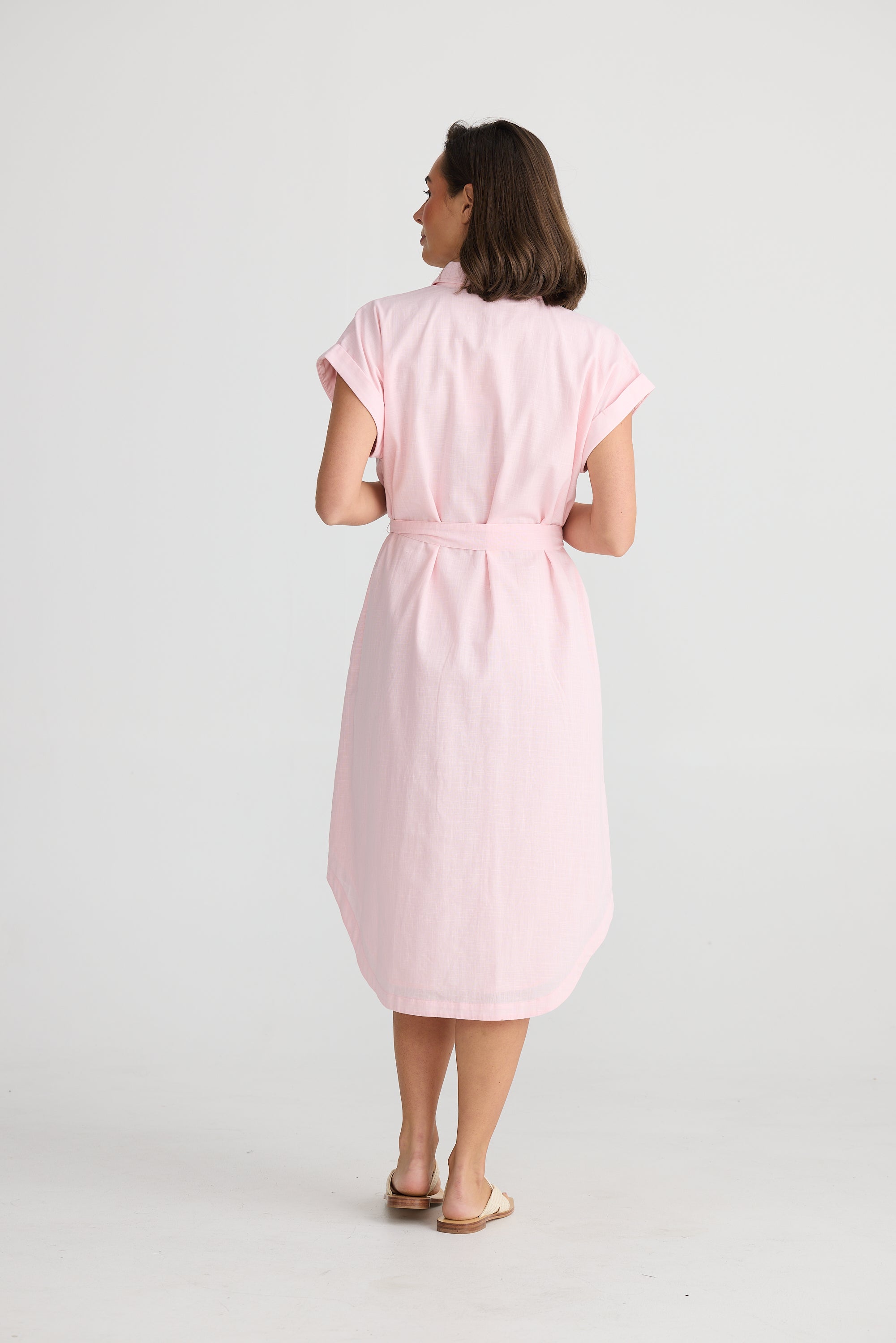 Holiday Vea Shirt Dress Pink