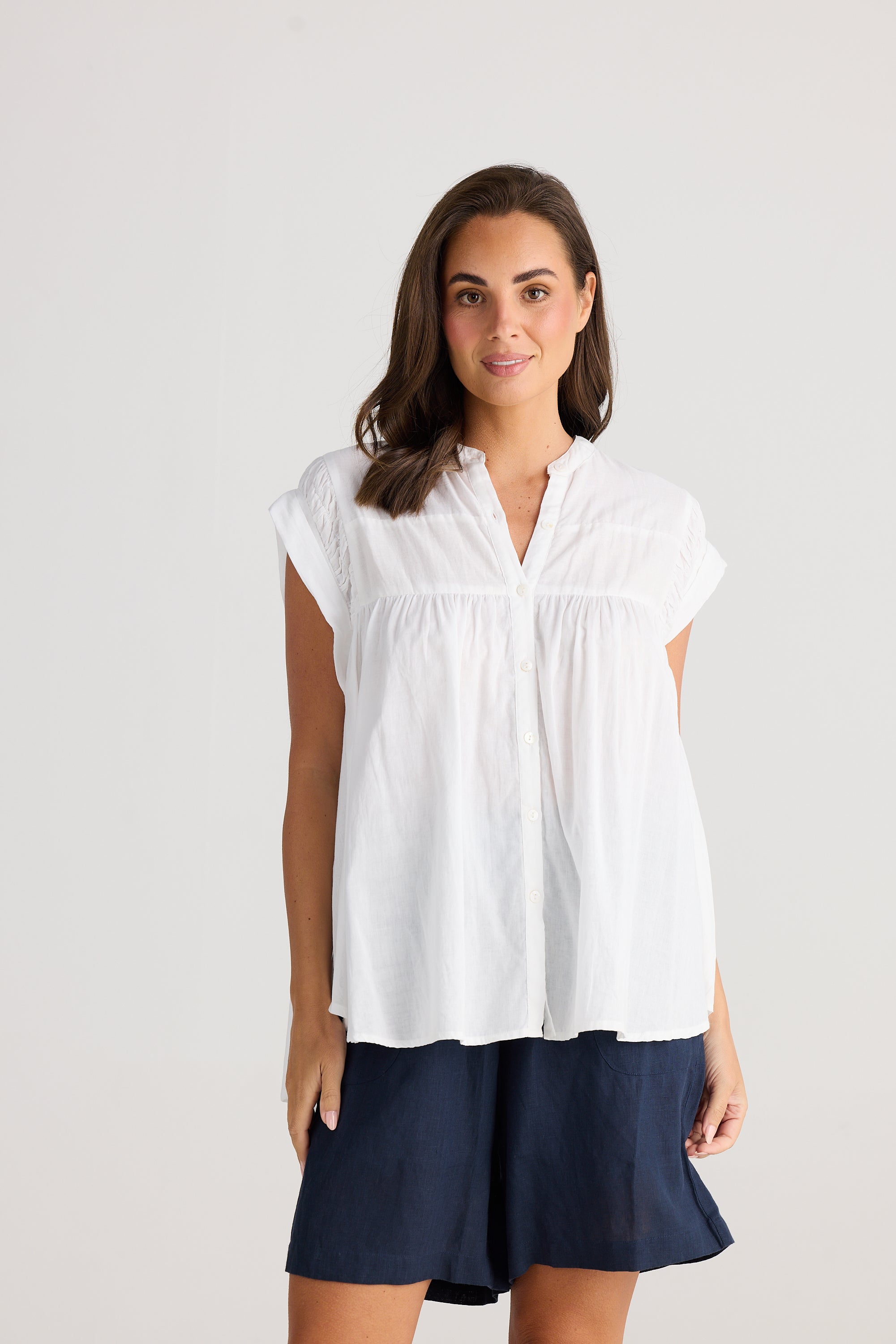 Holiday Clementine Top White