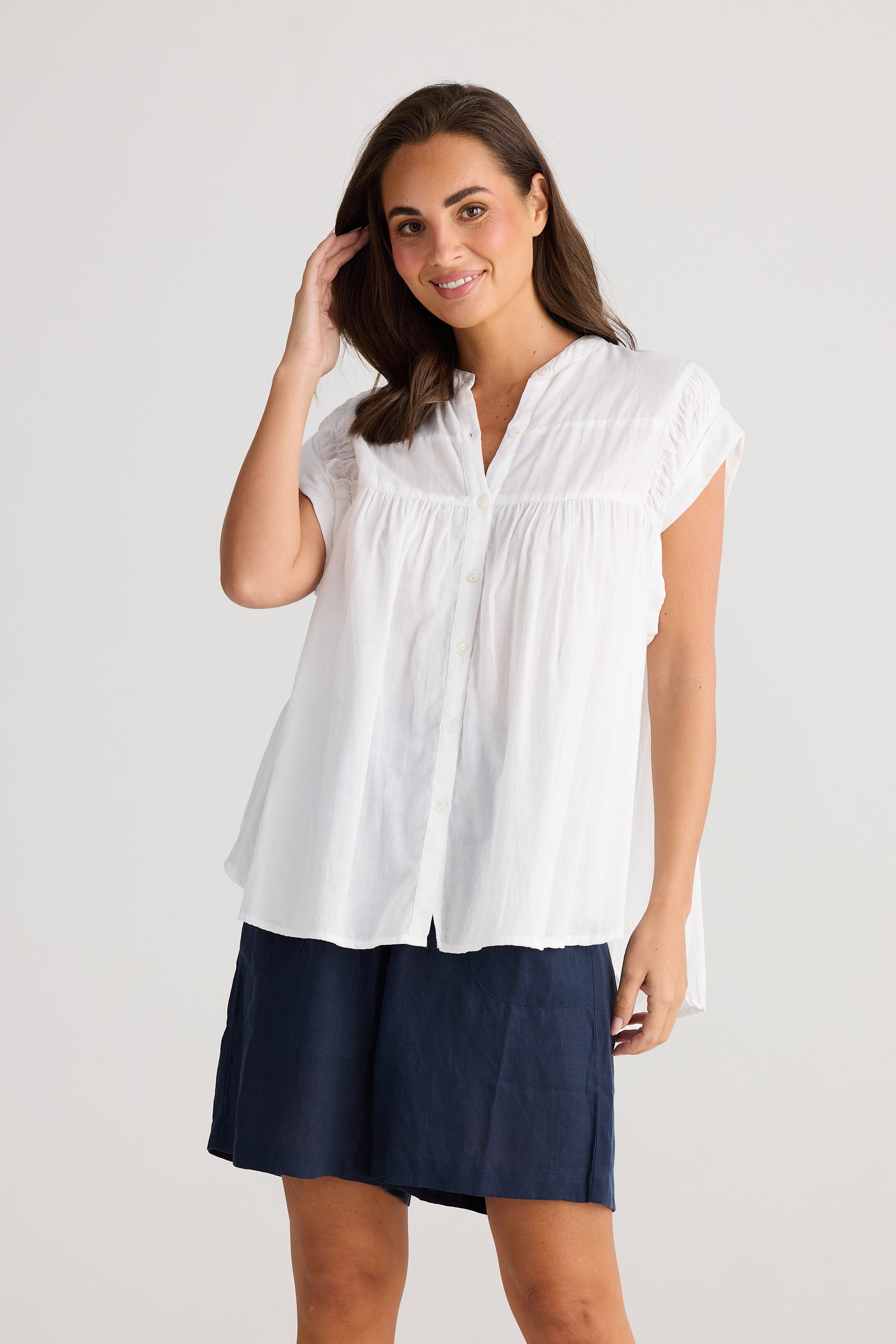 Holiday Clementine Top White