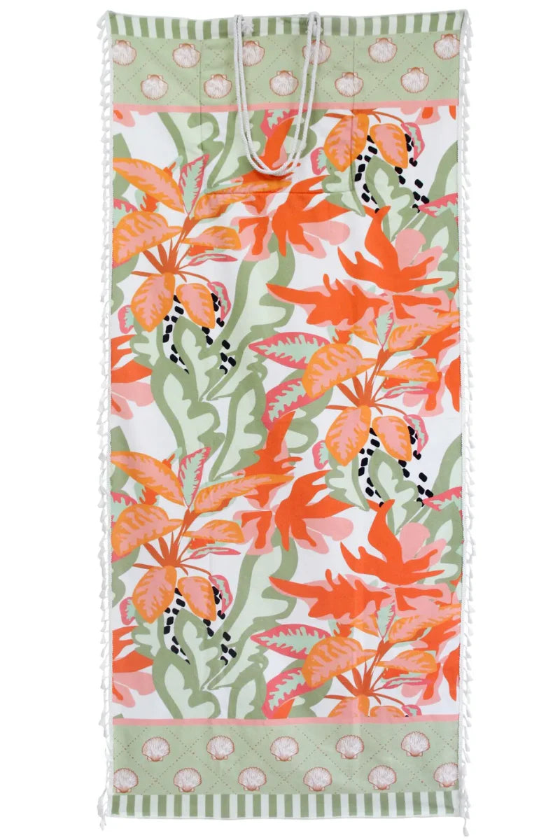 Beach Towel In Bag Tropics