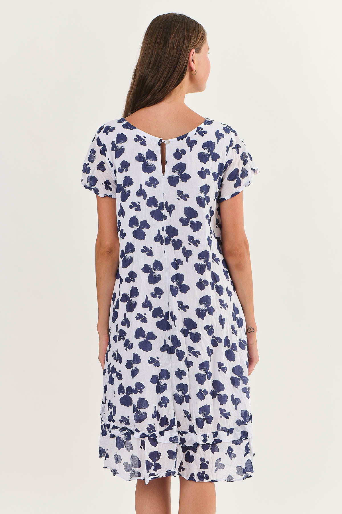 Namastai Ruffle Hem Dress Bluebell