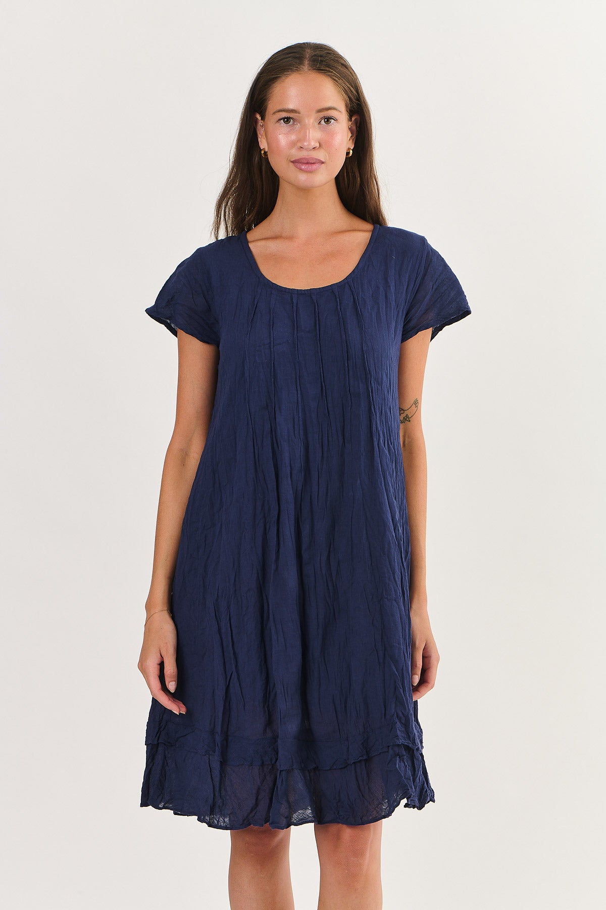 Namastai Pleated Neck Dress Freshwater