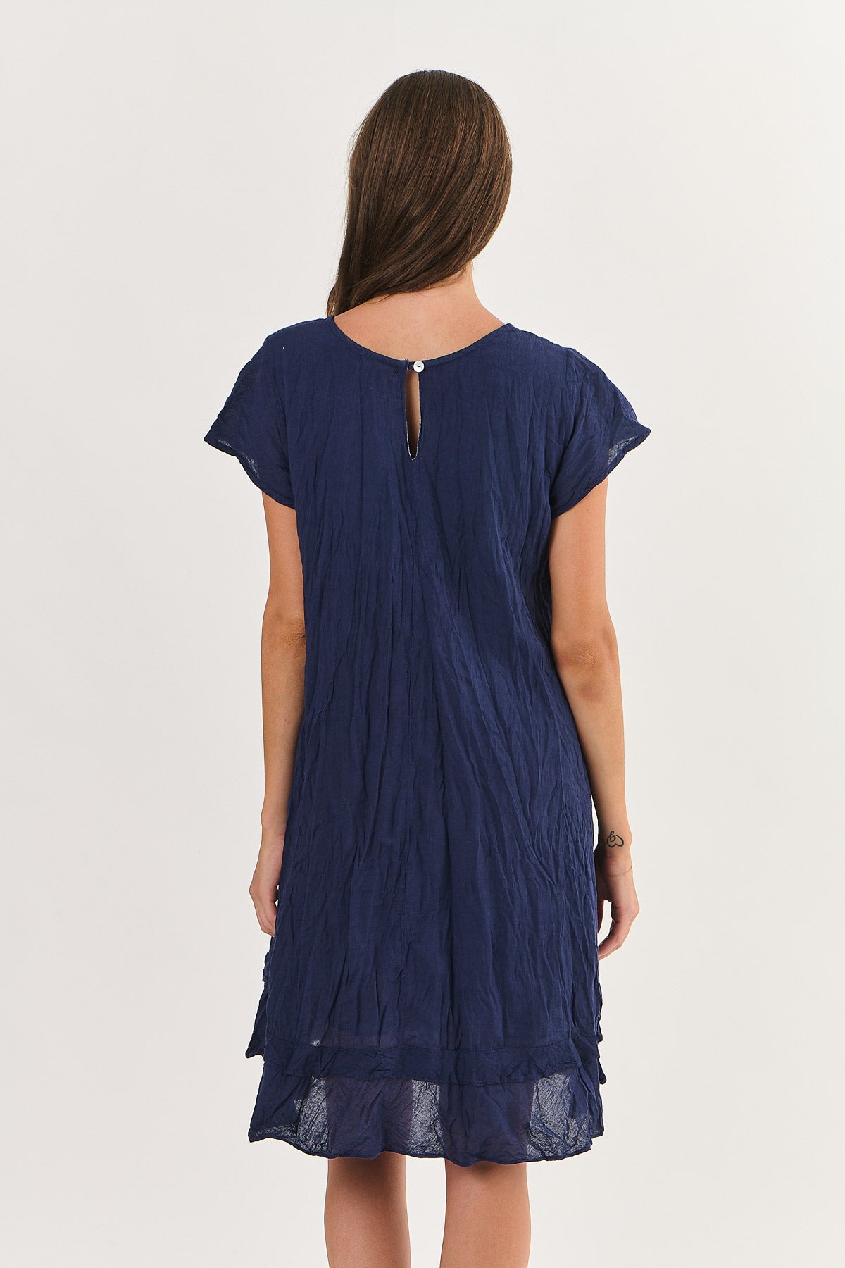 Namastai Pleated Neck Dress Freshwater