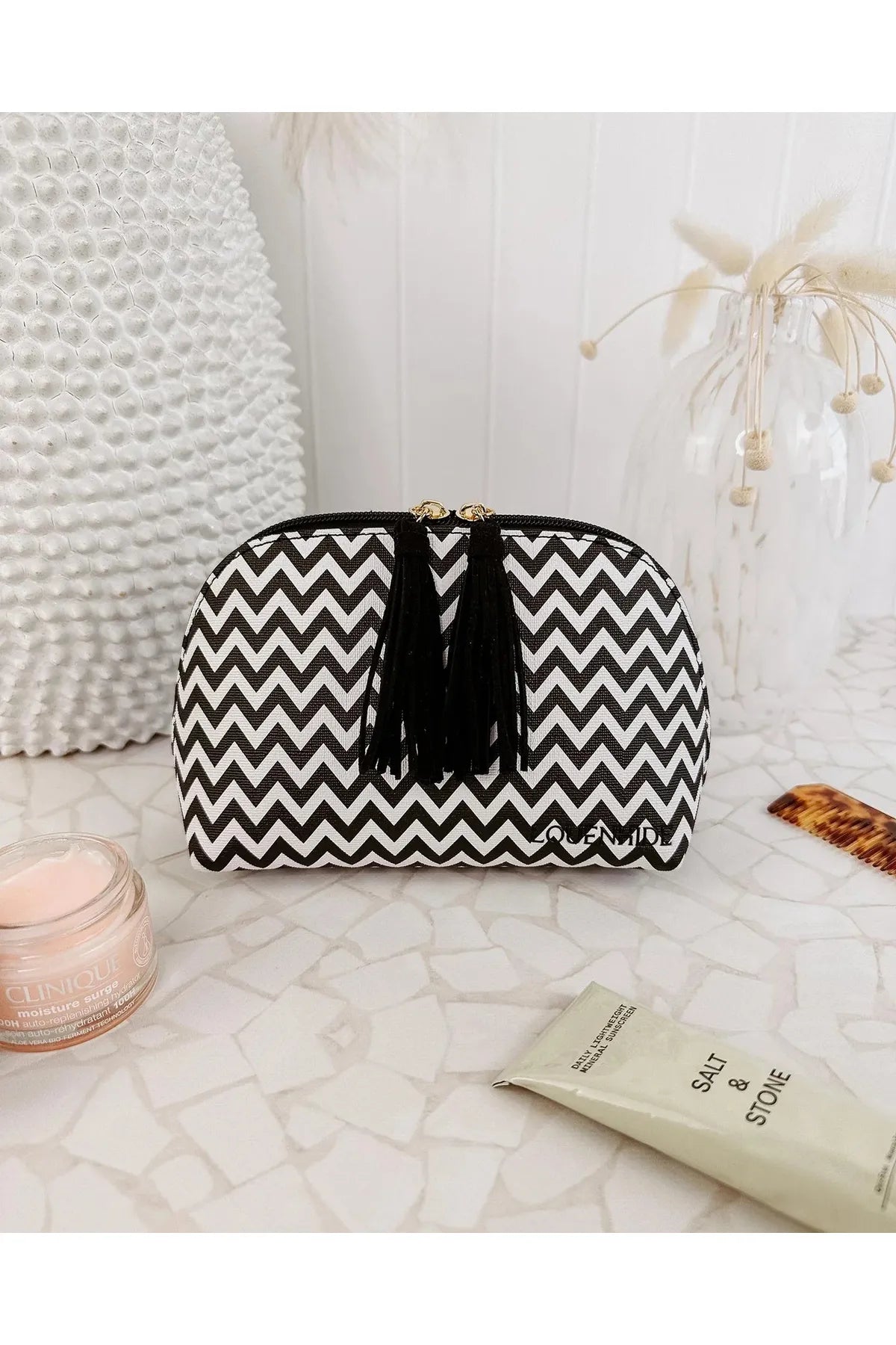 Louenhide Baby Audrey Makeup Bag Chevron Black