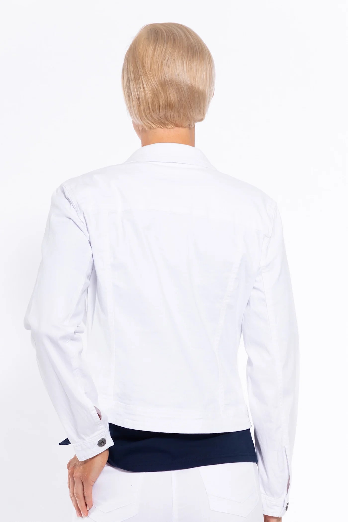 Cafe Latte Stretch Cotton Jean Jacket White