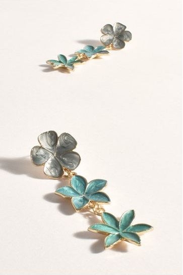 Floral Triad Earrings Mint Multi