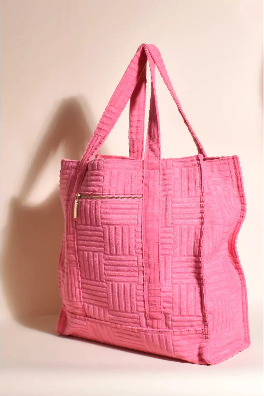 Towelling Beach Tote Pink